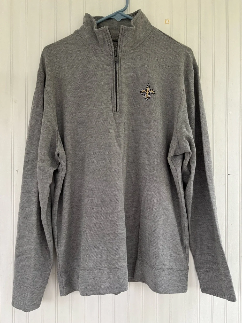 Vineyard Vines Mens Saltwater Sweater 100% Pima Cotton Half Zip NFL SAINTS LARGE